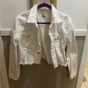 Cage white denim crop jacket